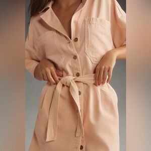 Pilcro by Anthropologie short sleeve destructed denim mini dress